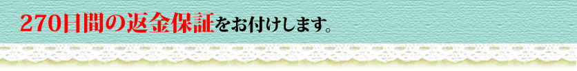 270日間の返金保証をお付けします。